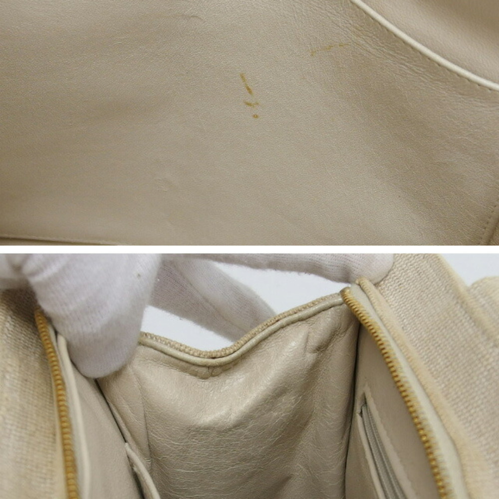 CHANEL Cream Canvas Shoulder Bag - Picture 9 of 11